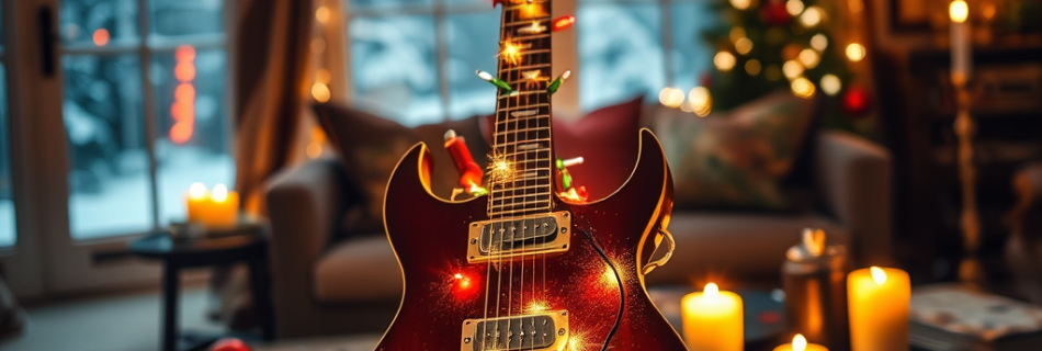 Eine festliche Christmas Gitarre.