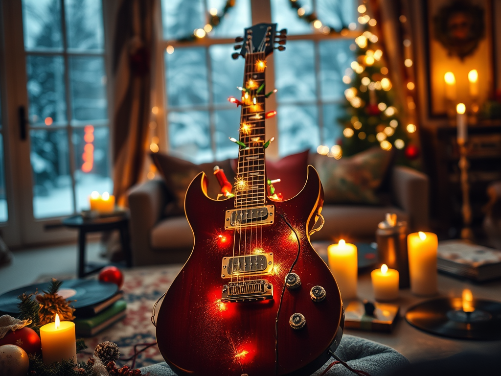 Eine festliche Christmas Gitarre.