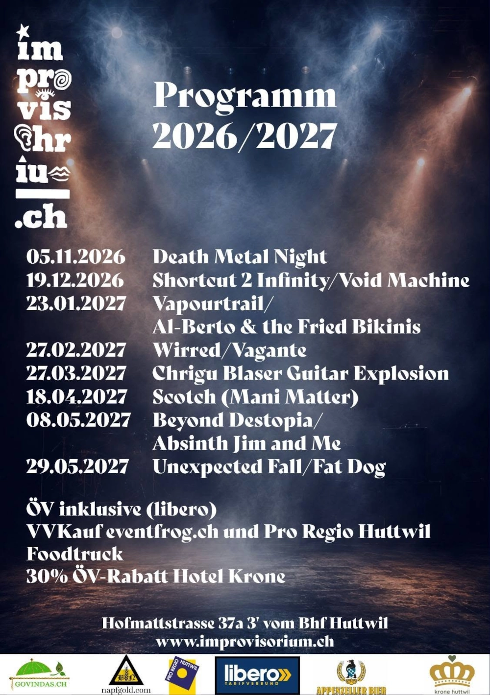 Das Programm des Imprivisorium Huttwil 2026 / 2027